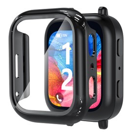 ottpluscase 1 Pack Balck Case for Bark Watch Screen Protector with 9H Tempered Glass for Kids, Overall Protective Touch Sensitive Cover for Bark Watch (Black)