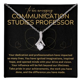 Communication Studies Professor Necklace Message Card Box Alluring Mahogany - Your Dedication Professionalism - Appreciation College Teacher