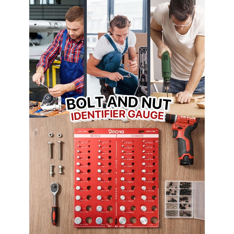 Thread Checker, 44 Nut and Bolt Thread Checker, Bolt Size