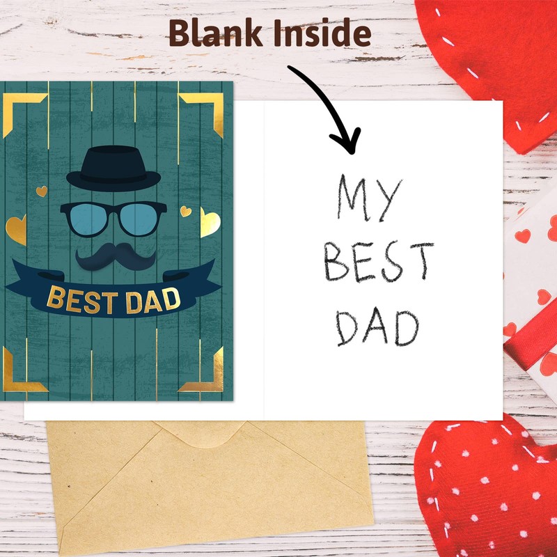 FANCY LAND Fathers Day Cards with Envelopes