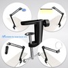 2Pcs Microphone Bracket Base,C Shape Desk Table Mount Clamp,Aluminum Alloy