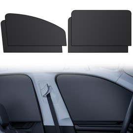 Wesoke Car Window Shades 4 Pcs Auto Privacy Curtains, Magnetic Car Front Rear Side Window Sun Shades, Universal Vehicle Window Curtain Covers for Camping, Travel, 100% Block Light, Double-Sided Black