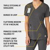 Carhartt womens Women's Multi-pocket V-neck Medical Scrubs Shirt, Charcoal Heather,