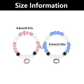 WQEDVN Matching Bracelets, Matching Couple Gifts, Forever Bracelets for Couples, Magnetic Couple Bracelets, Suitable for Dating, Anniversaries, Birthdays(Blue/Pink)
