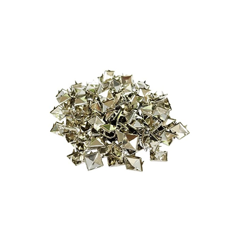 Haobase 100 PCS 10mm Leathercraft DIY Silver Metal Punk Spikes