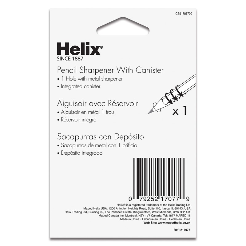 Maped Helix USA - Helix Canister 1 Hole Pencil Sharpener
