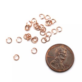 Unbranded Rose Gold Stainless Steel Jump Rings 4mm x 0.6mm - Open 22 Gauge-25 Rings-SS100
