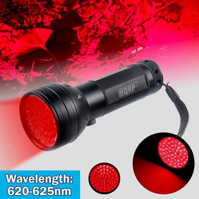 HQRP Portable Professional 51 LED Deep Red Flashlight with a