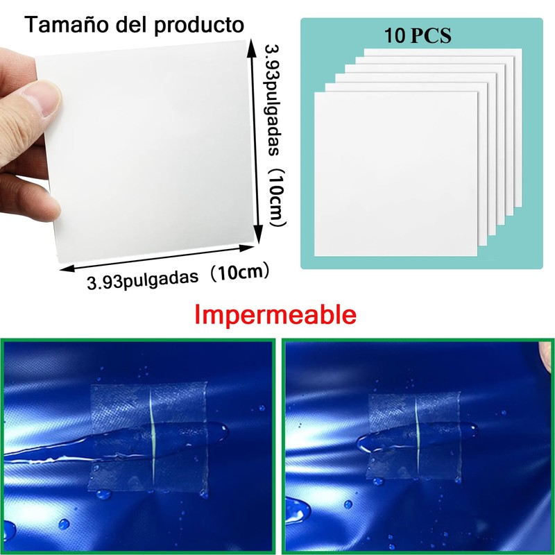HBKUUY 10 Piezas Patch De Reparación De La Piscina Autoadhesivo,