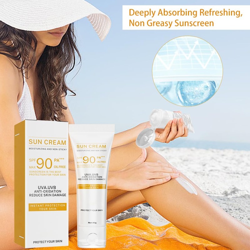 Sun Cream SPF 90, Sun Protection Milk, Skincare Sunscreen, Moisturising