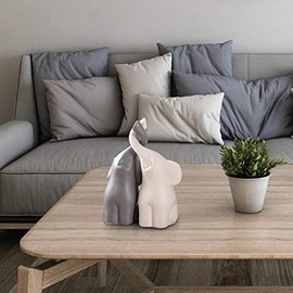 JORSION Kreative Dekoration Home Decor Tierschmuck Keramik Kunsthandwerk Kunstfiguren (Twin Elephant) (Mittler)