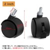 Screw Type Caster M6 with Stopper, 50 Diameter, 360° Rotation,