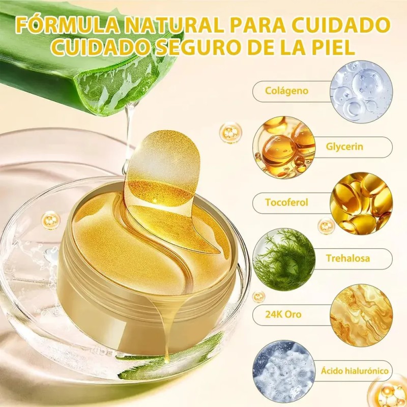 Parches De Ojos Oro 24k Colágeno Ojeras Bolsas Antiarrugas
