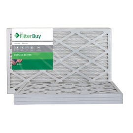 Filterbuy 16x25x1 Air Filter MERV 8, Pleated HVAC AC Furnace Filters (4-Pack, Silver)