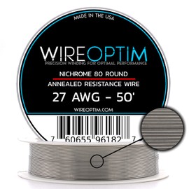 WIREOPTIM - 27 AWG - Nichrome 80 Resistance Wire - 50 Feet