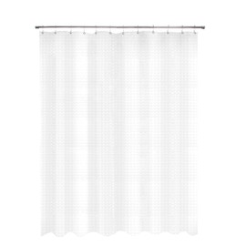 Kenney KN61151 Medium Weight 5 Gauge Embossed Waterproof PEVA Shower Curtain Liner with Rust-Resistant Metal Grommets for Bathroom, 70" W x 72" H, Clear