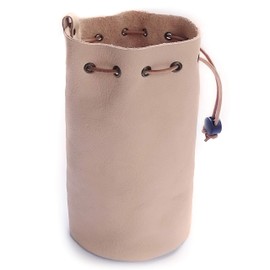 Analys CC Genuine Leather Drawstring Pouch (Beige)