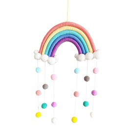 Nicole Knupfer Macramé Rainbow Wall Hanging Home Decoration Boho Room Decor Handwoven Tapestry Kids Wall Decoration
