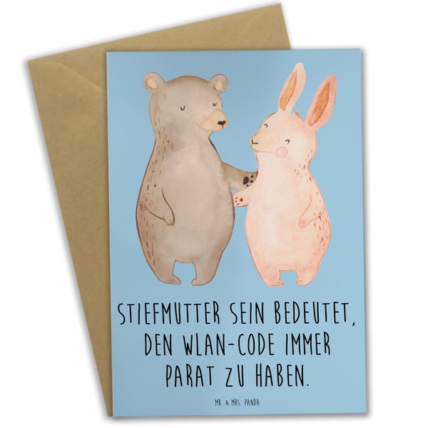 Mr. & Mrs. Panda Grußkarte Stiefmutter Heldin - Geschenk, Jubiläen,