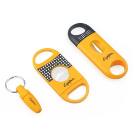 Cgaplus V-Cut Cigar Cutter Double Blade Cigar Guillotine Pack of 3 Yellow