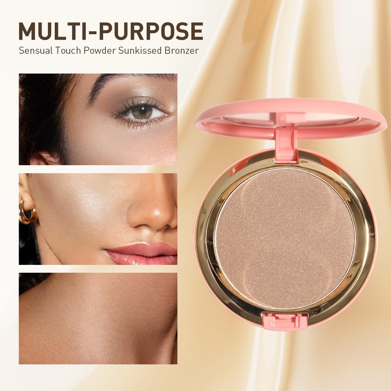 Bronzer Powder, Creamy & Highly Pigmented Formula, Long Wearing Bronzing