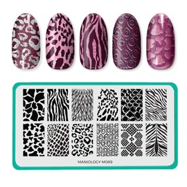 Maniology Animal Instinct (M089) Nail Stamping Plate, Animal Prints and Spots Nail Art Manicure,