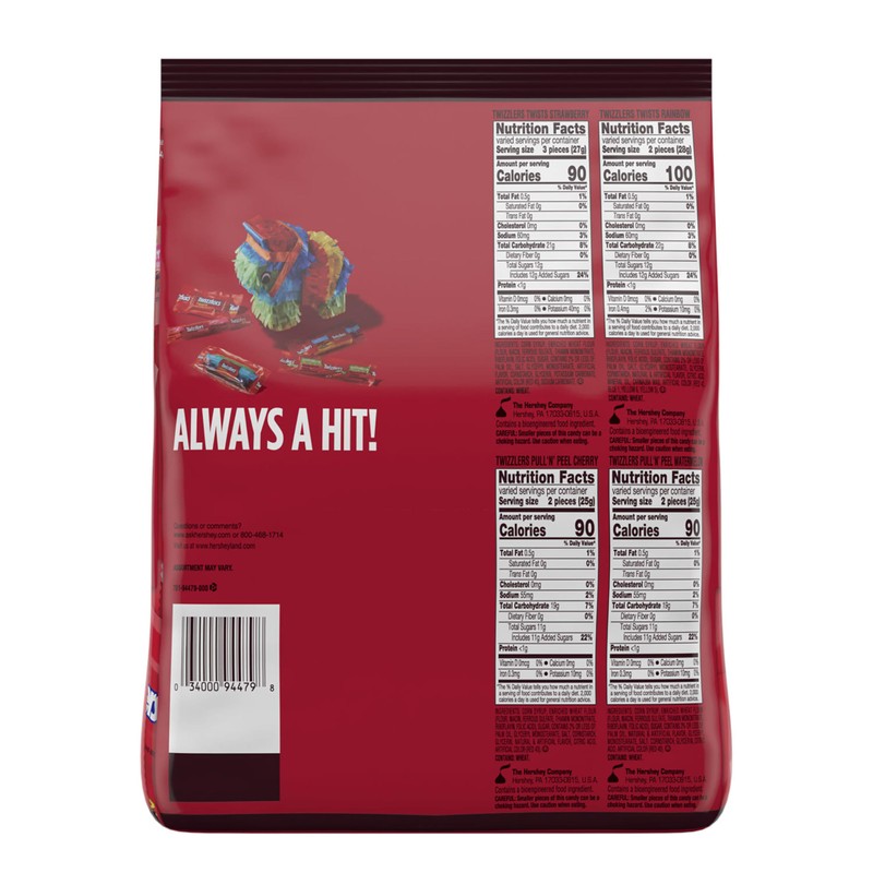 TWIZZLERS Assorted Flavored Licorice Style, Candy Bulk Party Pack, 46.34