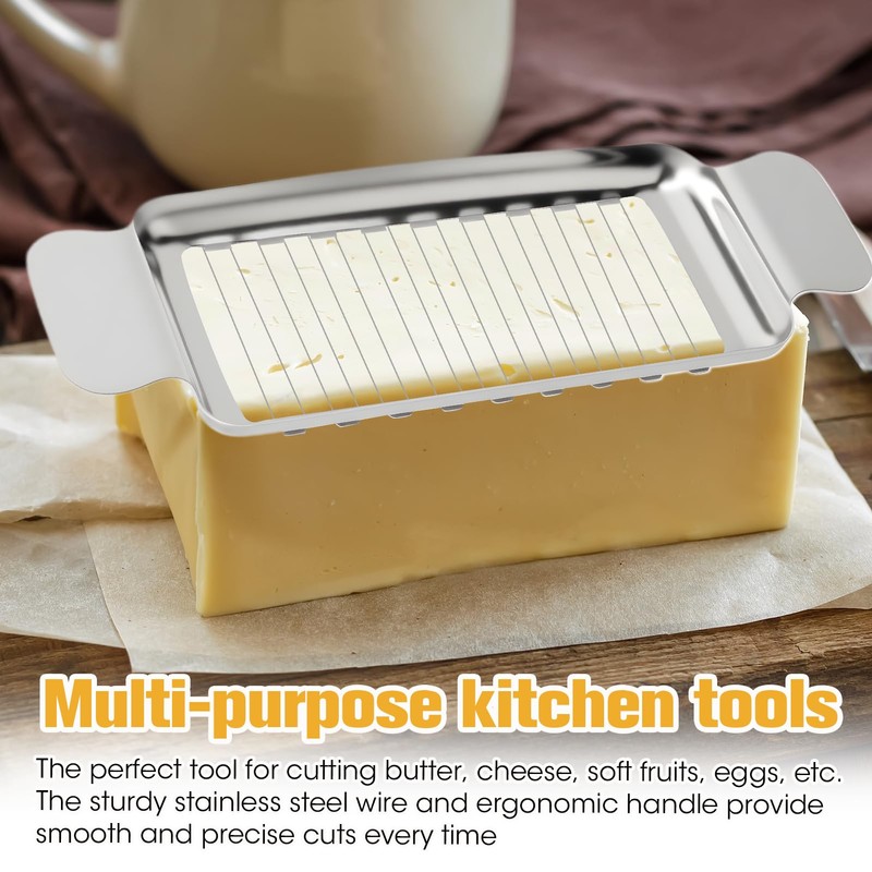 EBQOSK Butter Slicer Cutter, Stainless Steel Butter Cutter Slicer -