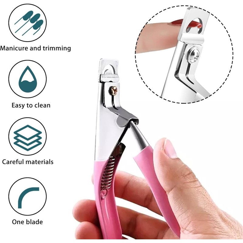 Acrylic Nail Clippers, Rustproof Nail Clippers for Acrylic Nails, Stainless