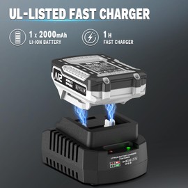 Cordless Leaf Blower and Hedge Trimmer Combo 21V Ultra-Lightweight 3lbs 400CFM/130MPH Blower, 18" Blade & 5/8'' Cutting Bush Trimmer with 2.0Ah Battery and Fast Charger, Ideal for Homeowners & Seniors