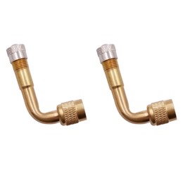 2 Pcs Tire Valve Extensions, 90 Degree, Brass Adapter for Car Motorcycle Bicycle