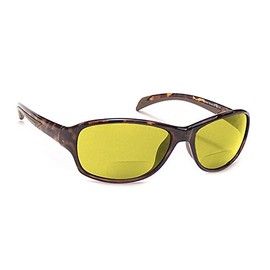 Coyote Eyewear BP-14 Polarized BiFocal Reading Sunglasses +1.00 Tortoise Yellow Mens Womens Wrap Around Bi-Focal Sun Readers