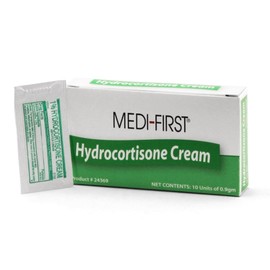 Medi-First 1% Hydrocortisone Cream, 10 Individual Packets Per Box