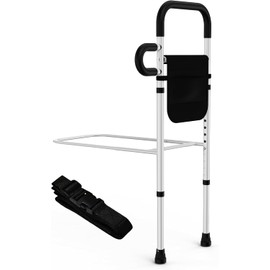 Bed Rails for Elderly Adults Safety - Adjustable Bed Assist Rails for Full Size, Portable Bed Cane for Seniors With Storage Pocket, Hold Up to 330 Lbs, Easy Setup, Bedside Safety and Stability