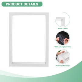 M METERXITY 1-Pack Dried Flower Frame, 5 x 7 Inch Double Acrylic Wooden Dried Flower Photo Floating Frame for Tabletop/DIY/Handicrafts [White]