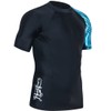 HUGE SPORTS Men's Splice Sun Protection Rash Guard Short Sleeves(Zigzag,L)