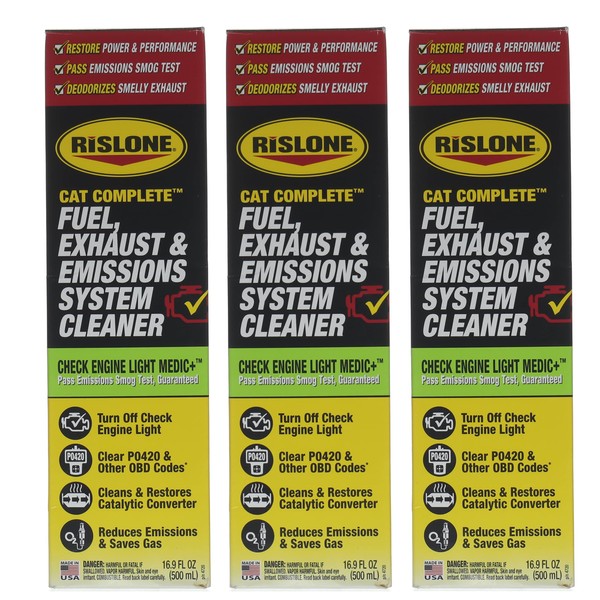 Rislone Cat Complete Fuel, Exhaust and Emissions System Cleaner, Pack of 3