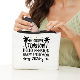 Retirement Gift for Woman Funny Makeup Bag 2024 Retirement Gifts Retired Gifts Cosmetic Bag Makeup Pouch Birthday Gifts Going Away Goodbye Coworkers Leaving Gifts for Leader Manager Employee Nurse