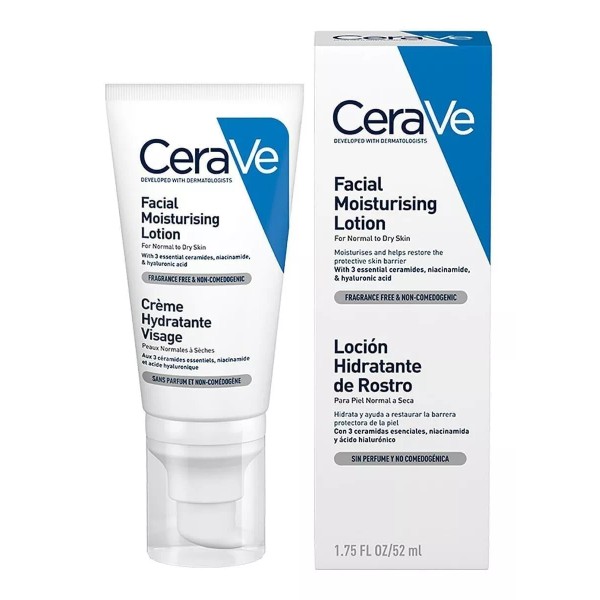 Cerave Loción Hidratante De Rostro Piel Normal/seca De 52ml