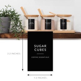 Black Coffee Bar Labels Stickers - 72 Minimalist Coffee Syrup Labels for Coffee Station Organizer - Coffee Labels for Coffee Bar Accessories Gifts Coffee Bar Organizer - Coffee Essentials