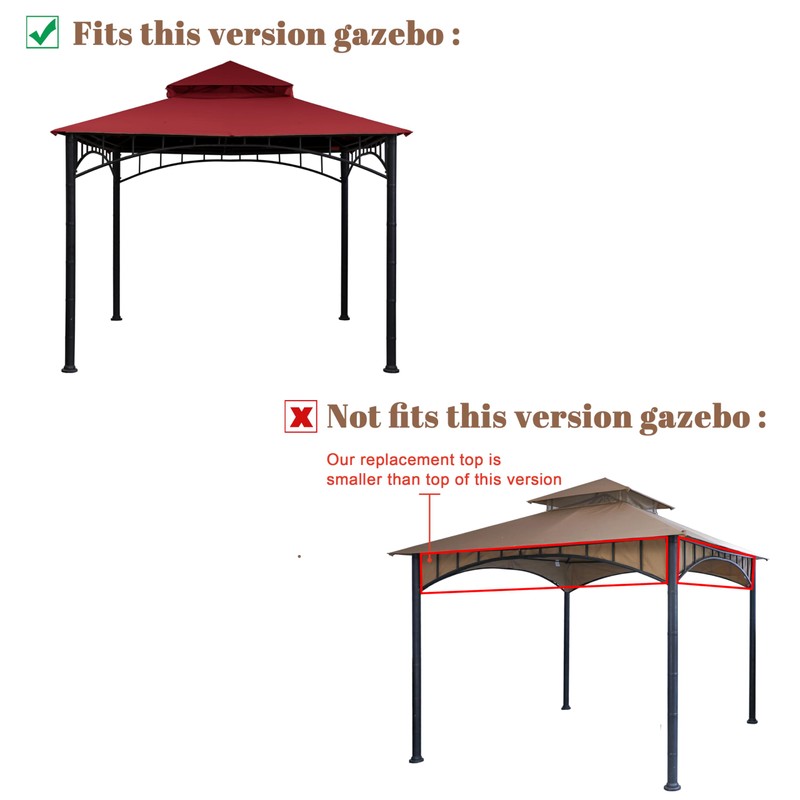 SCOCANOPY Replacement roof Compatible with Target Madaga Gazebo Model L-GZ136PST,(Burgundy)