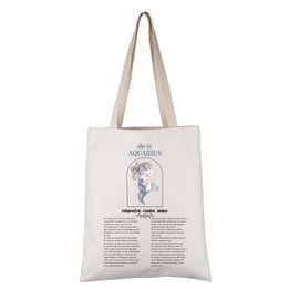 PWHAOO Aquarius Zodiac Inspired Gift Aquarius Zodiac Woman G-irl Tote Bag Aquarius Zodiac Birth Handbag (Aquarius Zodiac Woman G-irl TC)