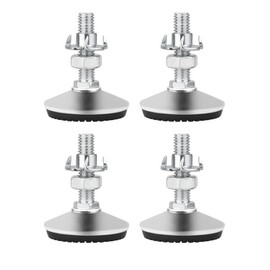 Drenky Levelling Feet, 4 Packs M8x30mm Metal Adjustable Furniture Legs Heavy Duty Thread Glides Levelers with T-Nuts and Screw Nuts Silent Non-Slip Base