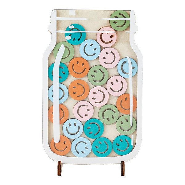 DICOSMETIC Wood Reward Jar 9x5 Inch Positive Behavior Chart Reward