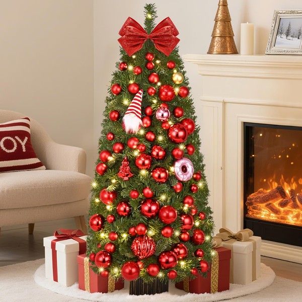 MARTINE MALL Pre-Decorated 3FT Small Christmas Tree with 50 LED