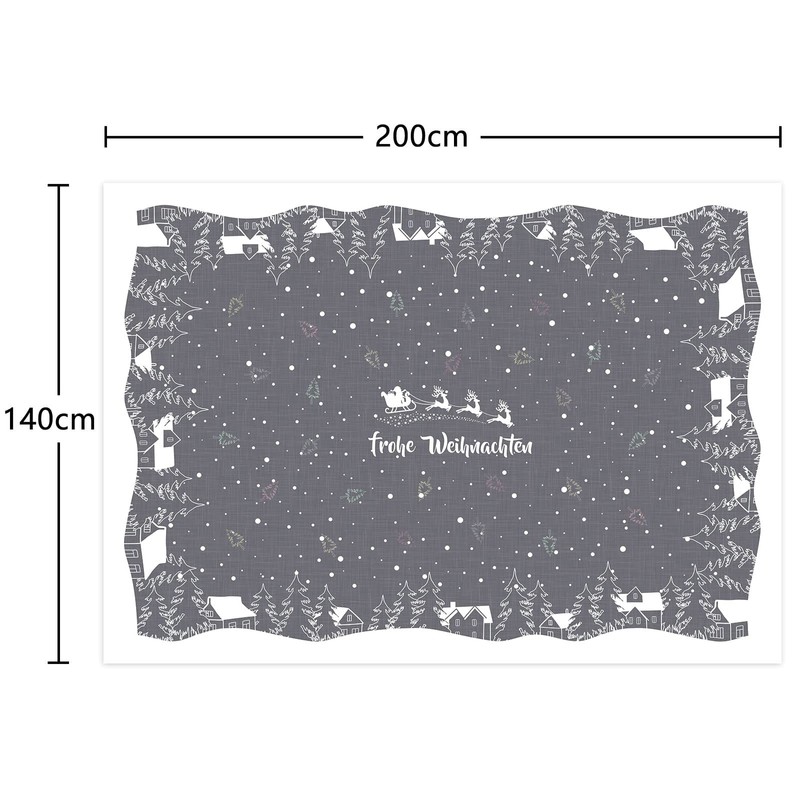 Yrendenge Christmas Tablecloth Grey Tablecloth Washable Outdoor Tablecloth Rectangular Waterproof