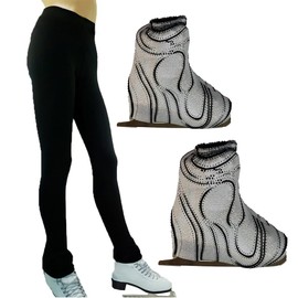UniqGarb ice Skating Pants for Girls Polartec ice Skating Pants for Girls Figure with Boot Cover CXS