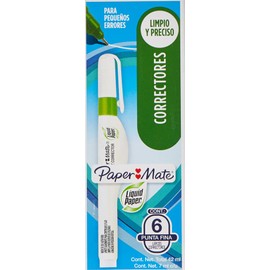 Paper Mate Liquid Paper Pluma Correctora, caja de 6                                                                                                   