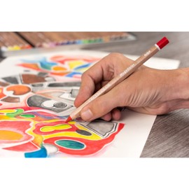 CRETACOLOR MegaColor Colored Pencil, 6.4mm, Permanent Red Dark