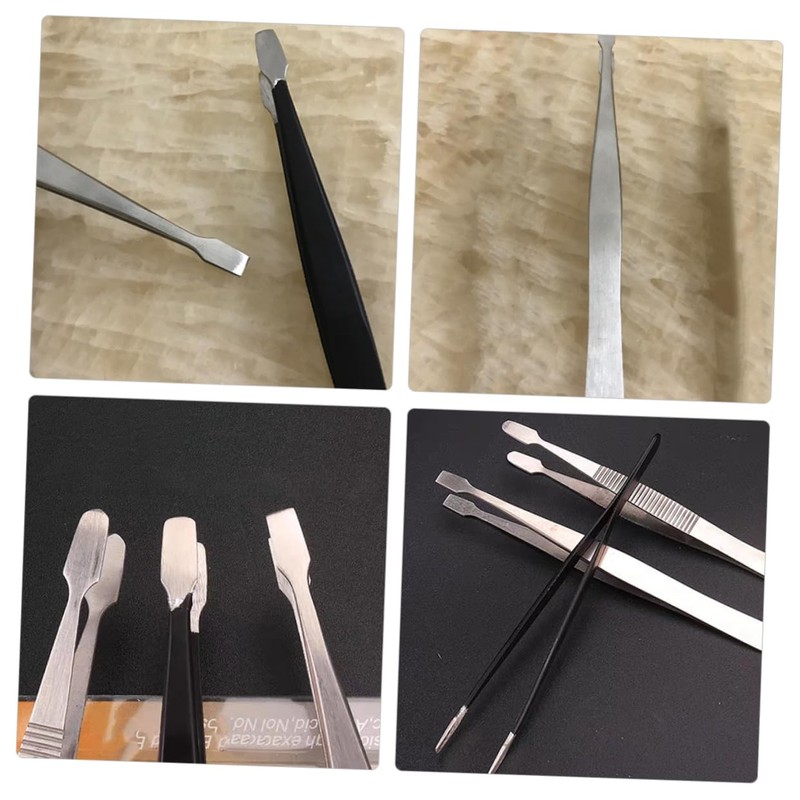 TEHAUX 3pcs Stainless Steel Stamp Tweezers Lightweight Precision Beak Clips